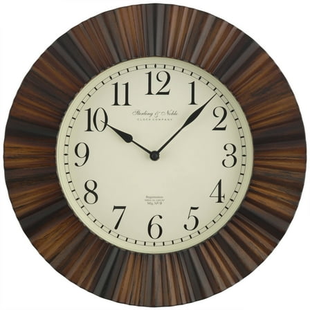 Better Homes & Gardens Indoor 15.5" Brown Traditional Arabic Ripple Frame Analog Wall Clock