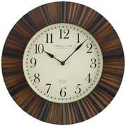 Better Homes & Gardens Indoor 15.5" Brown Traditional Arabic Ripple Frame Analog Wall Clock