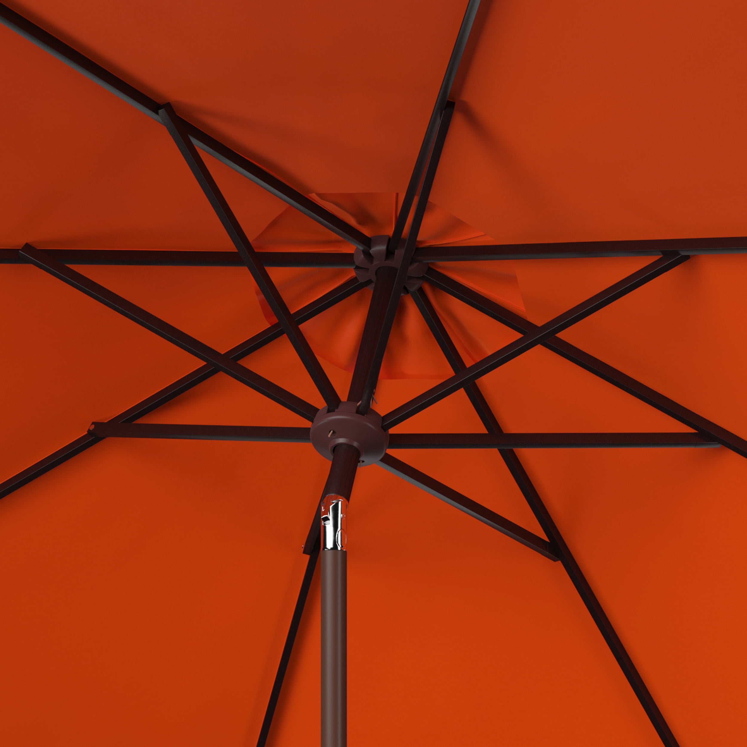 SAFAVIEH Ortega 9' Market Crank Auto Tilt Patio Umbrella, Orange