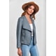thumbnail image 4 of Abrigo PRETTYGARDEN 2025 de ante sintético corto con apertura frontal gris azul, 4 of 8
