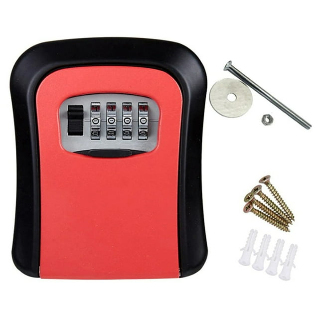 Door Key Storage Box Portable Professional Indoor Household Office Building Factory Coded Lock Case Container Accessories Red