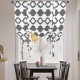 thumbnail image 3 of Vintage Bohemia Balloon Curtains for Bedroom/Front Door/Bathroom, Abstract Geometric Art Simple Boho Dark Gray Tie Up Curtains 63 Inch Length Kitchen Curtains Shades for Windows 46"x63", 3 of 8