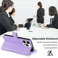 thumbnail image 3 of SaniMore for iPhone 14 Pro Max Case, with Kickstand [Shoulder & Wrist Strap] Flip Zipper Wallet Cash & Card Slots PU Leather TPU Interior Full Body Protection for iPhone 14 Pro Max, Purple, 3 of 8
