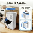 thumbnail image 2 of Rolling Laundry Hampers and Baskets, 3-Section Detachable Hollowed Laundry Hampers and Sorters White  17*12*19inches, 2 of 9