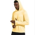 thumbnail image 5 of Homeyce Men's Hooded UPF 50+ Sun Protection Long Sleeve Shirt Uv Protection Athletic Fishing Swimming Lightweight Hoodie with Hood Quick Dry T-Shirts Rash Guards,Yellow M, 5 of 5