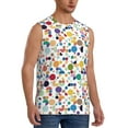 thumbnail image 2 of Pofeuu Colorful Spots Print Men's Muscle T-Shirt, Sleeveless, Muscle Tank, Classic Muscle Tee Top For Men Casual Sleeveless Muscle T-Shirt Trendy Clothes-3X-Large, 2 of 7