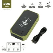 (4 pack) Swiss Tech Leistung 20000 mAh Wireless Solar Power Bank with Flashlight IP54