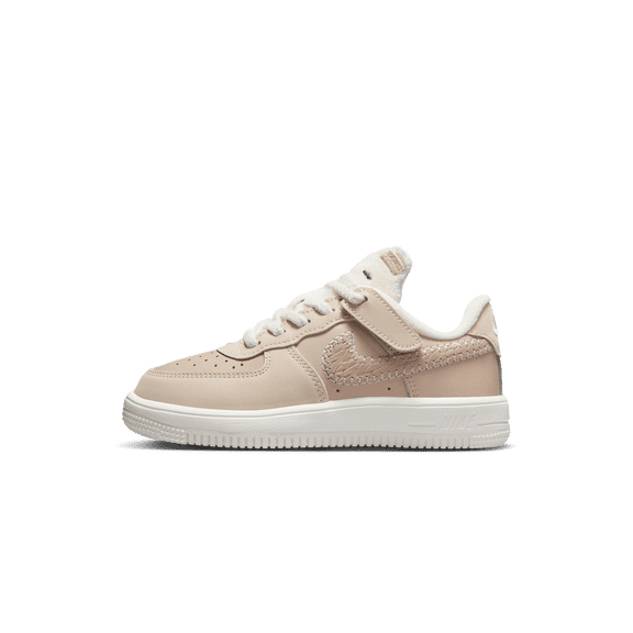 NIKE PRE SCHOOL Force 1 Low SE EasyOn PS "Sanddrift Sail Dark Raisin Pale Ivory" FZ4514 100 FZ4514 100 from Stadium Goods