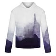thumbnail image 3 of Odeerbi Sweatshirt for Men Fall Sweatshirts Casual Sports Fitness Pullover Hooded Half-Zip Gradient Tie-Dye Print Purple, 3 of 4