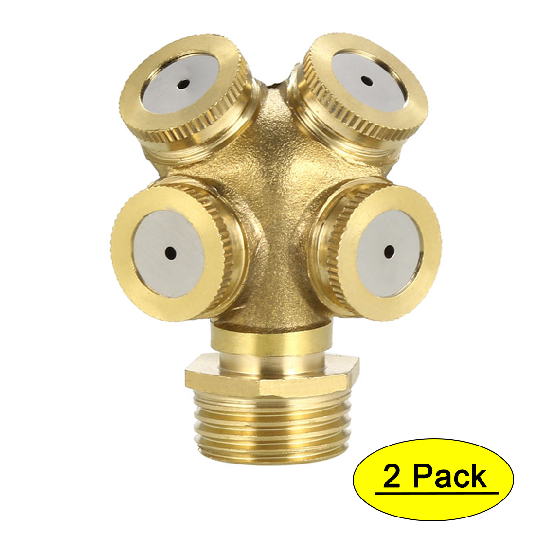 Misting Spray Nozzle, 1/2 BSPF Brass 4 Holes Garden Sprinklers