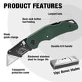 thumbnail image 2 of Cuchillo utilitario plegable WORKPRO G10 con mango de acero inoxidable, 2 of 8