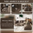 thumbnail image 6 of Wiilayok Modular Cloud Sectional Couch,107" L Shaped Sectional Sofa with Right Chaise,Upholstered Deep Seat Sofa for Living Room Bedroom,Camel(Corduroy), 6 of 7