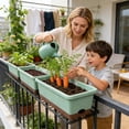 thumbnail image 3 of Self Watering Pots | Vegetables Container,with Drainage Hole, and Absorbent Rope Rectangular Flower Planter | for Vegetable Strawberry Cuttings Garden Indoor Outdoor, 3 of 9
