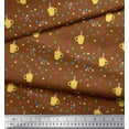 thumbnail image 2 of Soimoi Brown polyester Crepe Fabric Boxes & Coffee Cups Fabric Prints By Yard 42 Inch Wide, 2 of 3