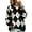 Black, variant on Argyle Sweater Women Polo Knit Oversized Sweater Lightweight Diamond Plaid V Neck Sweaters Loose Fit Casual Fall Jumper Tops Vintage Trendy Preppy Outfits