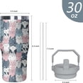 thumbnail image 2 of Cat Tumbler with Handle and Flip Straw for Women Men, 30oz Cute Stainless Steel Insulated Cup, Water Bottle Travel Coffee Mug, Gifts for Animal Lovers, 2 of 6
