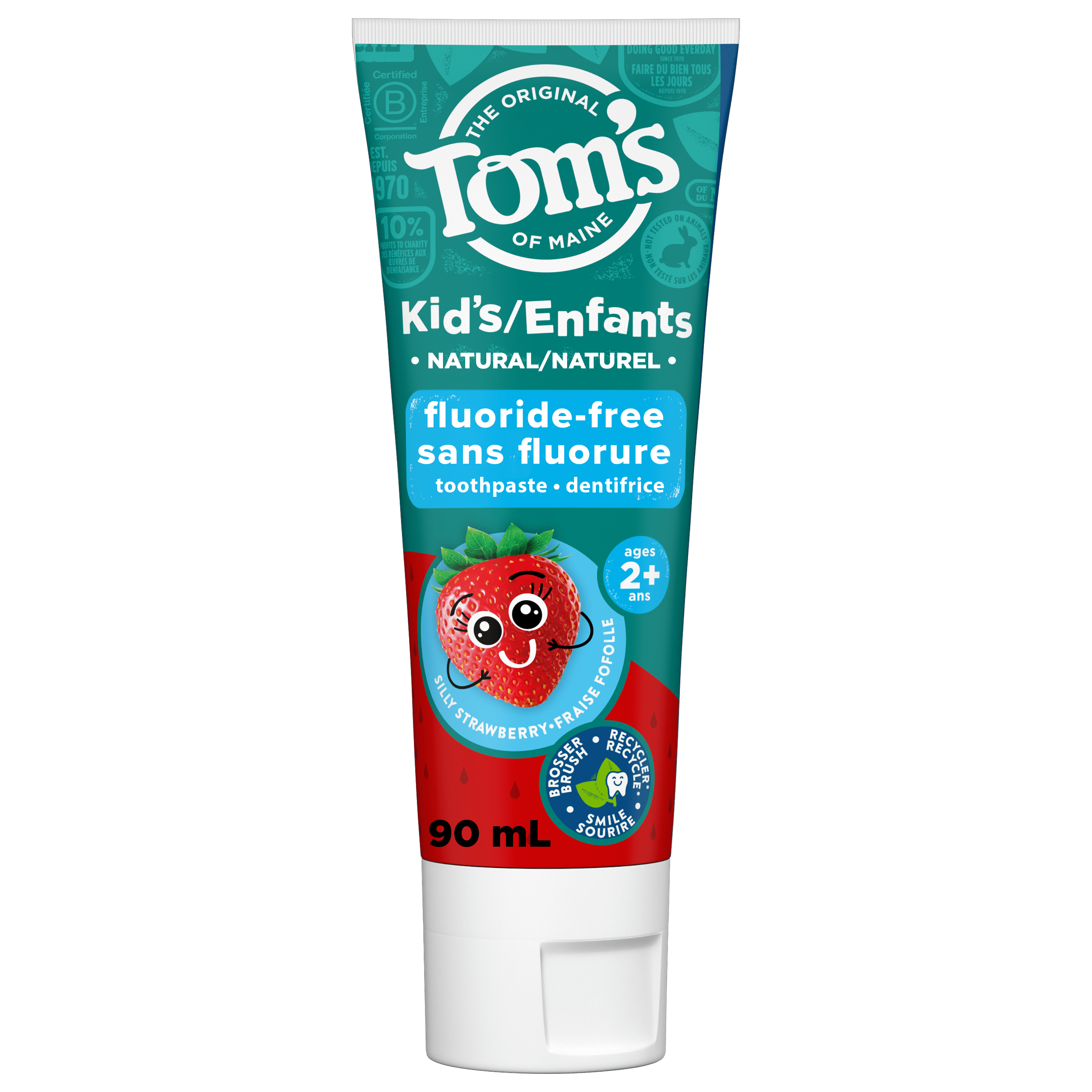 Tom’s of Maine Dentifrice sans Fluorure pour Enfants, Silly Strawberry, 90 ml