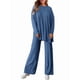 thumbnail image 2 of Conjuntos de Dos Piezas para Mujer, Camisetas de Larga A Juego, Pantalones Anchos y Chándales, Ropa de Otoño. Azul L, 2 of 10