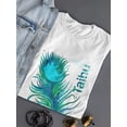 thumbnail image 3 of Blue Feather T-Shirt Women -Muzaffar Yulchiboev Designs, Female x-Large, 3 of 4