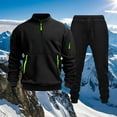 thumbnail image 3 of Tracksuit Men 2 Piece Set Casual Quarter Zip Pullover & Cargo Joggers Athletic Sweatsuits Outfit, 3 of 3