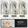 thumbnail image 6 of FUSUNBAO Arched Medicine Cabinet with LED Light, Recessed Black Bathroom Mirror Cabinet with Integrated Storage, Wall-Mounted Mirror Medicine Cabinet (Black), 6 of 8