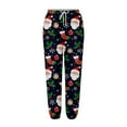 thumbnail image 4 of Women Christmas Outfit Women's Casual Christmas Print Baggy Sweatpants with Pocket Ankle Strap High Waisted Design for Festive Comfort Blue S, 4 of 4