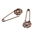 thumbnail image 4 of 4x10pcs Filigree Hollow Flower Heart Broche Hijab Pins Joyas Red Bronce 6 piezas, 4 of 8