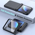 thumbnail image 6 of Compatible Flip Case for Motorola Razr Plus 2023 Case with Screen Protector,Clear Motorola Razr 40 Ultra Case,Electroplating Shockproof Protective Cover Cases for Motorola Razr+ Case 2023,Black, 6 of 7