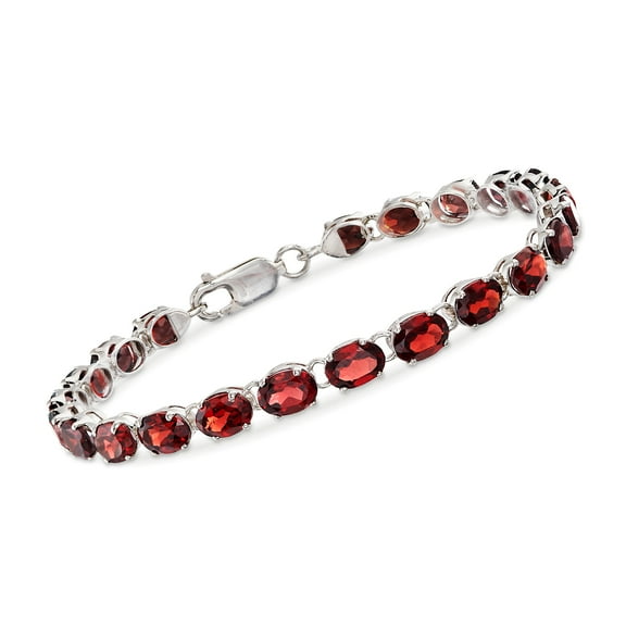 Ross-Simons 18.00 ct. t.w. Oval Garnet Bracelet in Sterling Silver, Women's, Adult