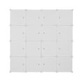 thumbnail image 5 of QXDRAGON  Modular Book Shelf Organizer Units, 16-Cube DIY Plastic Clothes Cubby Closet Cabinets Shelves Organizers with Door, White, 5 of 9