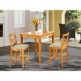 thumbnail image 4 of East West Furniture Pub 3-piece Wood Dining Set with Counter Chairs in Oak, 4 of 4