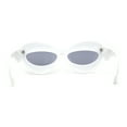 thumbnail image 4 of Womens Bold Balloon Bloated Thick Rim Oversize Cat Eye Sunglasses White Black, 4 of 4