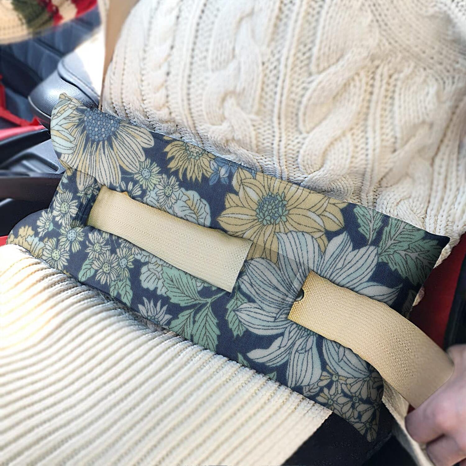 Watercolor Wildflower and Bee Surgery Recovery Pillow - Butterfly Seatbelt Pad