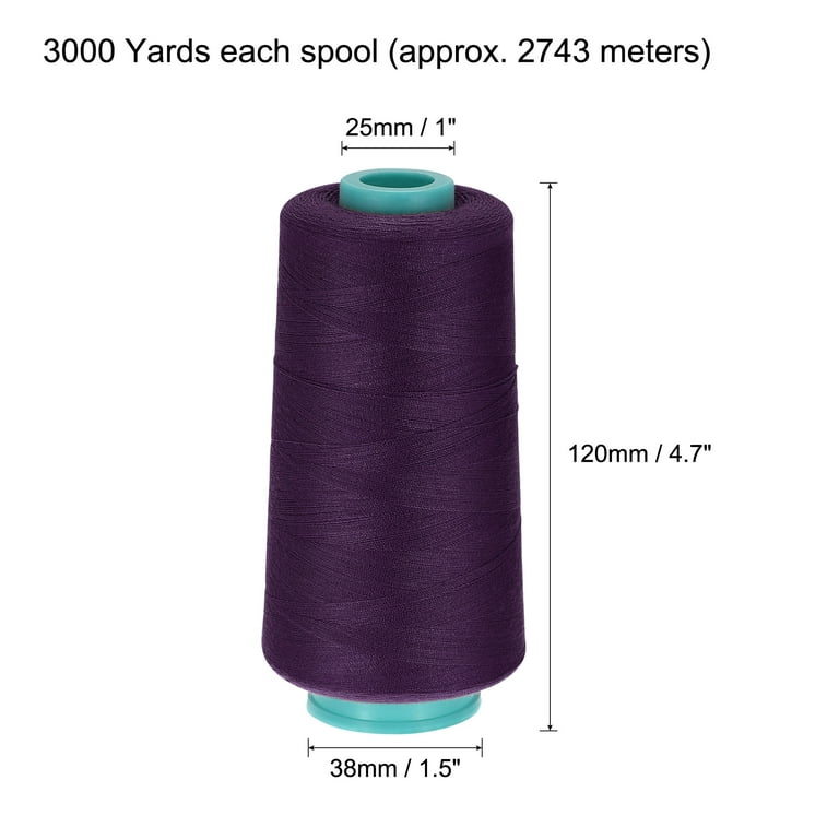 Uxcell 3000 Yards 40S/2 All-Purpose Polyester Sewing Thread (White) 