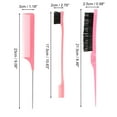 thumbnail image 2 of Unique Bargains 3pcs Women Durable Rat Tail Comb for Curly Straight Wavy Wet Thin Hair ABS Pink, 2 of 3