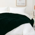 thumbnail image 5 of Exclusivo Mezcla 50"x70" Sherpa Fleece Throw Blanket, Reversible Velvet Plush Blankets and Soft Throws for Couch, Sofa, Bed, Super Cozy Thick and Warm, Forest Green, 5 of 10