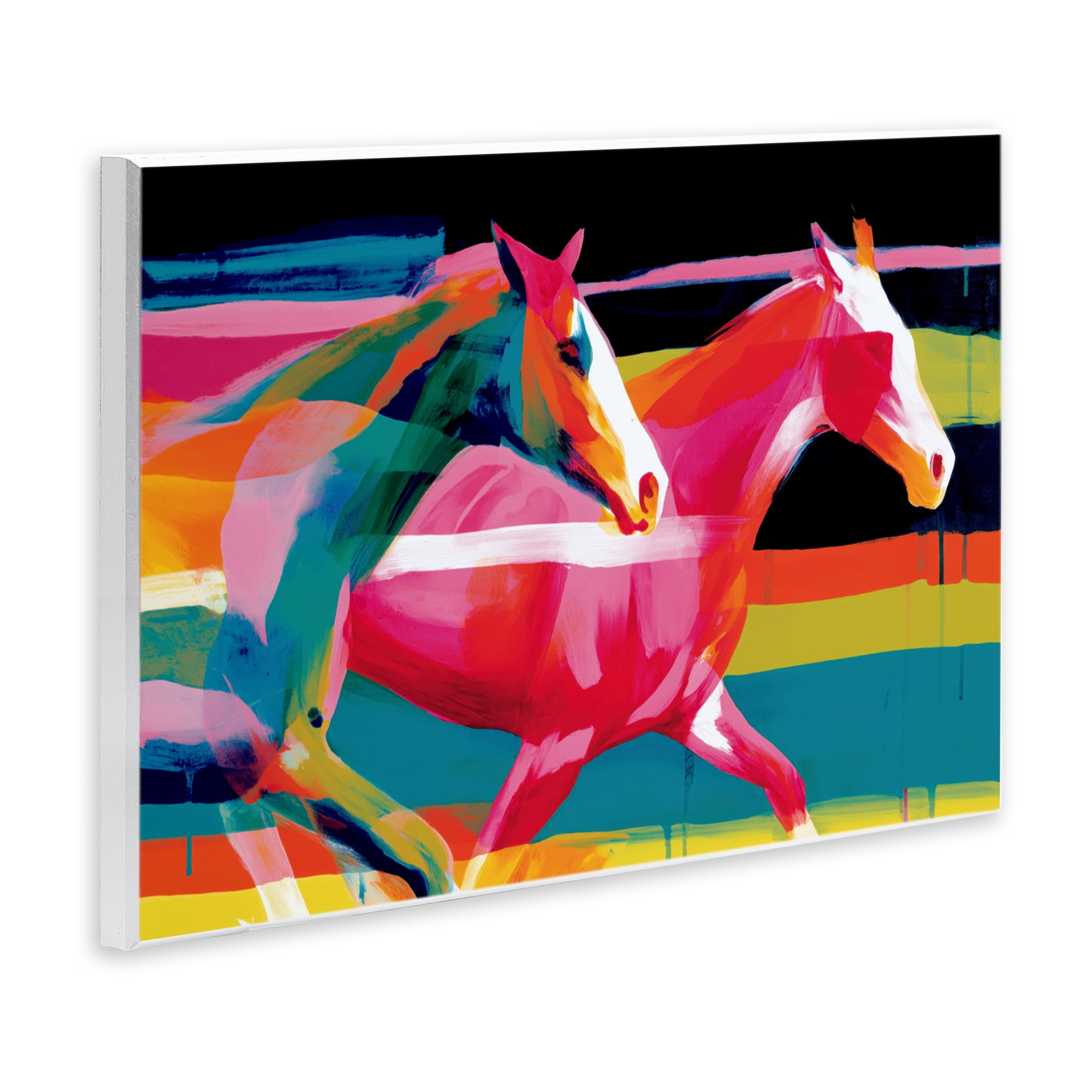 Stupell Industries Wild Horses Running Through Stripes Wall Plaque Art, design by Chromatic Storm Studio