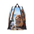 thumbnail image 3 of Balery Cute Guinea Pig Sea Vintage Canvas Backpack for Men and Women - Large Capacity, Durable Travel Laptop Bag for School, Work, Hiking, and Outdoor Activities-Small, 3 of 7