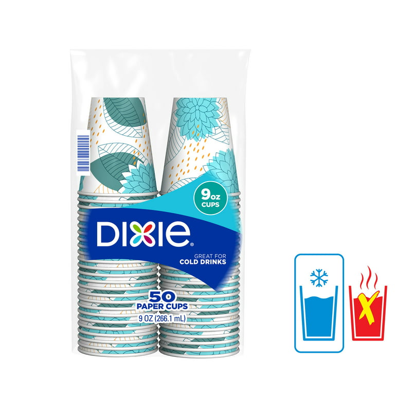 Dixie Disposable Paper Cup, Print, 9 oz, 50 count 