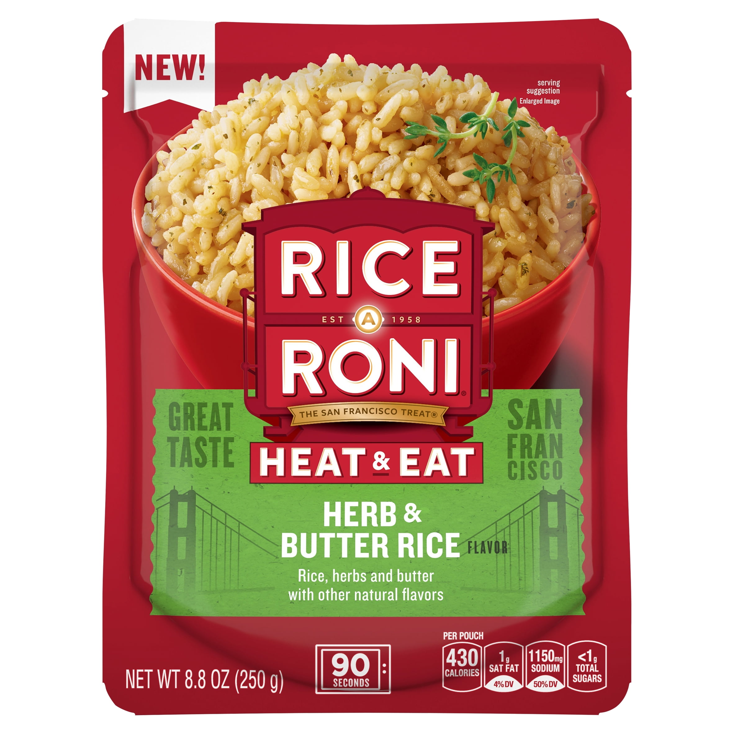 RiceaRoni Heat & Eat Herb & Butter Rice Flavor, 8.8 oz
