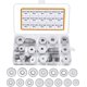 thumbnail image 1 of Surtido de arandelas planas de acero inoxidable 304 de 225 piezas, arandelas planas m3 M4 M5 M6 M8 M10 M12 para sellar tornillos, anillos de sellado, vienen con caja (gris), 1 of 5