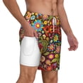 thumbnail image 2 of Kdxio Hippie Peace Love Print Men'S Swim Trunks With Compression Liner 7 Inch Inseam Quick Dry Swim Shorts, 2 of 7