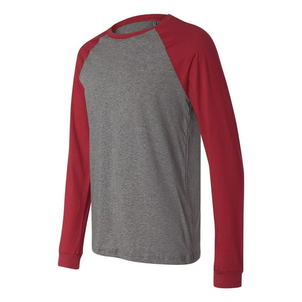 Camiseta de béisbol de la Canvas para hombre, Media cardinal de Heather Profundo Canvas Camiseta de manga corta