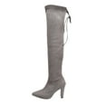 thumbnail image 2 of Tejiojio Fall Women's Fashion Casual Pointed Toe Long Knee High Boots Square Heels Shoes, 2 of 6