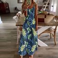 thumbnail image 1 of Ovzne Robes d'Été pour Femmes Robe pour Femme Robes d'Été pour Femmes Imprimé Sans Manches Col Rond Robe Décontractée Longues Robes Grande Taille Robe Maxi Imprimée Liquidation, 1 of 5