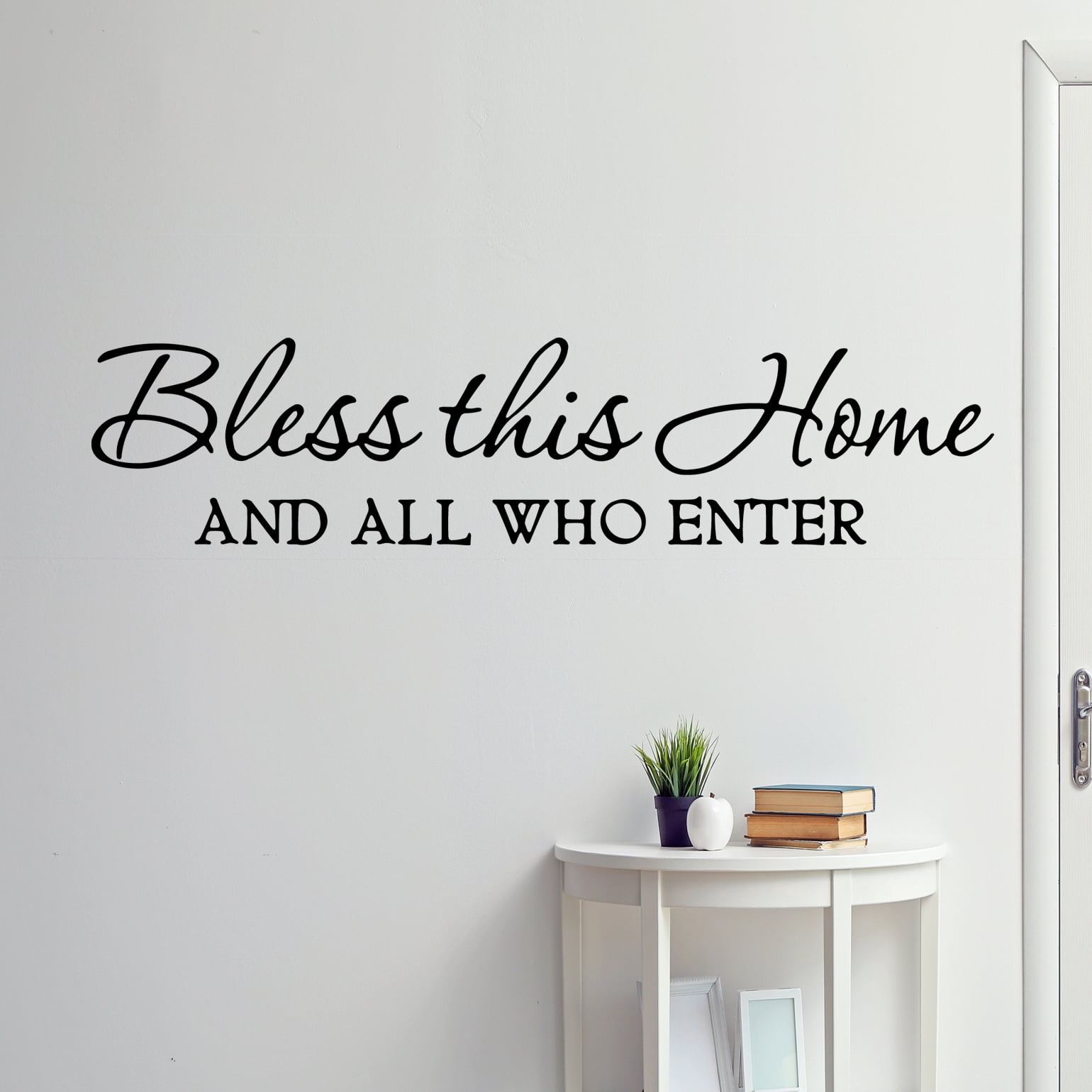 BLESS THIS HOME AND ALL WHO ENTER VINYL WALL DECAL HOME WALL LETTERING STICKER 