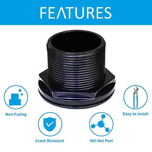 2 Inch Bulkhead Fitting 8/Pack Slip x Slip Heavy Duty Premium