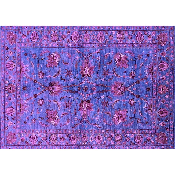Ahgly Company Indoor Rectangle Oriental Purple Industrial Area Rugs, 2' x 3'