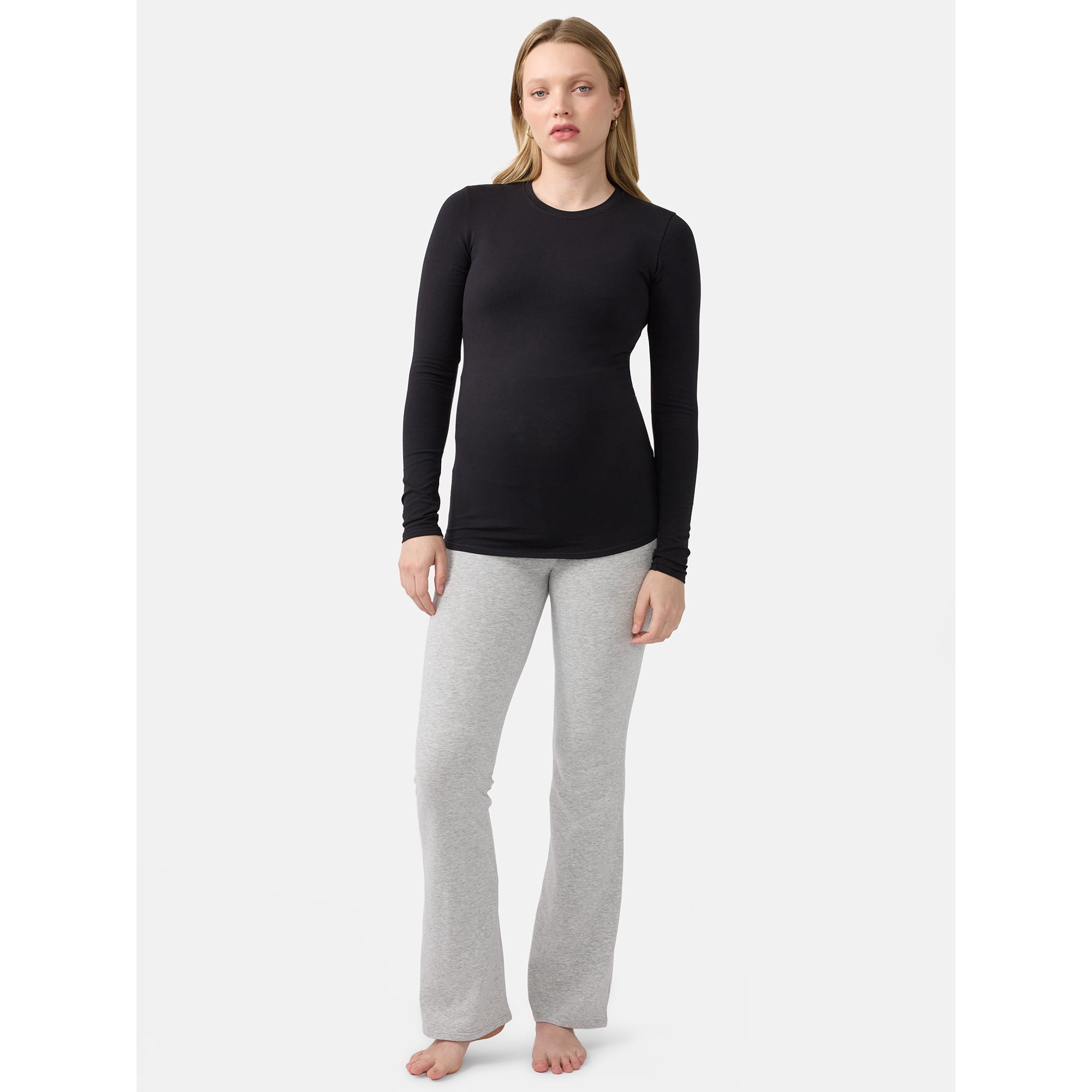 Ingrid & Isabel For Every Belly Women's Maternity Cotton Stretch Jersey Long Sleeve T-Shirt, Sizes S-XXXL