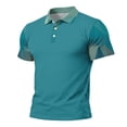 thumbnail image 5 of Homeyce Polo Shirts for Men Collared Short Sleeve Polo Shirts Button Down Fashionable Business Athletic Casual Polo Sweatshirt Solid Color Golf Shirts,Blue XL, 5 of 5